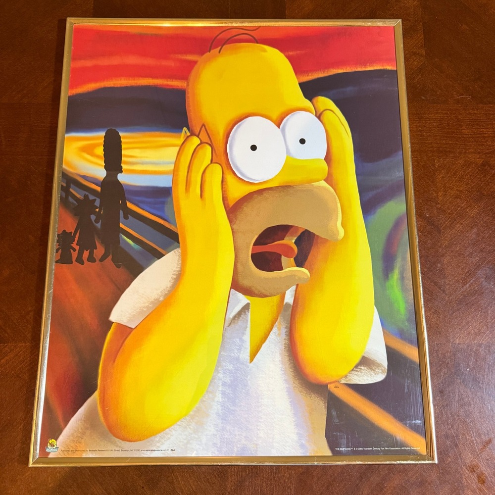 The Simpsons Homer The Scream Parody Poster 2005 Scorpio Posters Framed